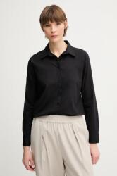 Benetton pamut ing női, galléros, fekete, regular, 5WPQDQ0AX - fekete XS