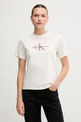Calvin Klein Jeans pamut póló női, bézs, LV047B863G - bézs L