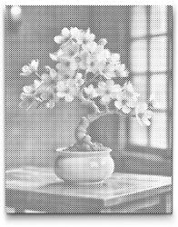 PontPöttyöző - Sakura bonsai Méret: 30x40cm, Keretezés: Műanyagtáblával, Szín: Kék