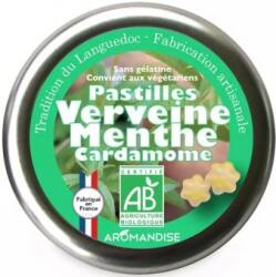 Aromandise Bomboane artizanale cu verbina, menta si cardamon bio 45g Aromandise
