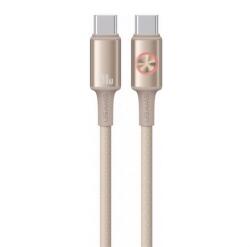USAMS HUAN adatkábel (Type-C - Type-C, 240W, PD gyorstöltő, 120cm) TITÁNSZÜRKE (SJ751USB02)