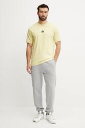 Adidas pamut póló City Escape férfi, nyomott mintás, JF3330 - sárga S