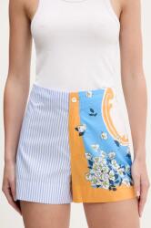 Moschino Jeans pamut rövidnadrág női, mintás, magas derekú, 0329 3725 - kék 40