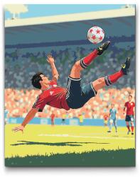  Festés számok szerint - Rúgás a labdába Méret: 30x40cm, Keretezés: Keret nélkül (csak a vászon)