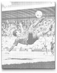  PontPöttyöző - Rúgás a labdába Méret: 30x40cm, Keretezés: Keret nélkül (csak a vászon), Szín: Kék