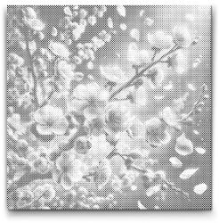  PontPöttyöző - Sakura virágok Méret: 50x50cm, Keretezés: Kerek keret, Szín: Kék