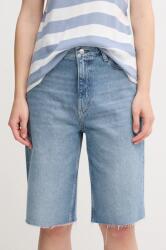 Calvin Klein Jeans pamut farmer rövidnadrág női, sima, magas derekú, J20J225200 - kék 25