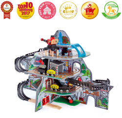 Hape Set de joaca din lemn tren si mina in munte Hape 32 piese (E3753B) Trenulet