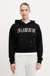 GUESS pamut melegítőfelső PRIMULA fekete, női, nyomott mintás, kapucnis, V5GQ09 KCRP0 - fekete XS