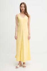 Tommy Hilfiger vászon ruha sárga, maxi, egyenes, WW0WW46171 - sárga 34
