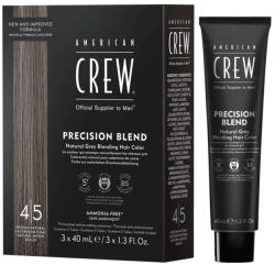 American Crew Set Trio, American Crew, Precision Blend, Semi-Permanent Hair Dye, 4-5 Natural Grey, 3 pcs, 40 ml