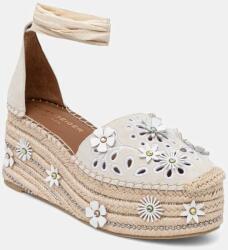 Kurt Geiger London espadrilles velúrból Flower Espadrille bézs, platformos, 4352644209 - bézs Női 39