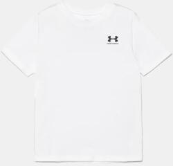 Under Armour gyerek póló SPORTSTYLE LC SS fehér, nyomott mintás, 1389962 - fehér 122-127