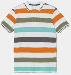 Benetton gyerek pamut póló narancssárga, mintás, 39QAC301T - narancssárga 160