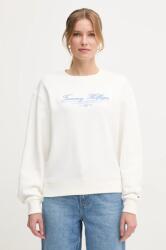 Tommy Hilfiger pamut melegítőfelső fehér, női, nyomott mintás, WW0WW45430 - fehér XL