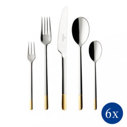 Villeroy & Boch Signature Ella aranyozott nyelű evőeszközkészlet 30 darabos 6 személyes 38x27x6cm (1263519050)