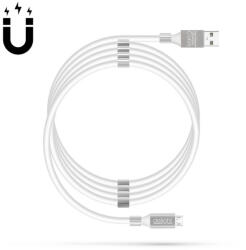 Delight 55446M-WH Mágneses Micro USB Adat- és Töltőkábel, 1, 2 m, Fehér