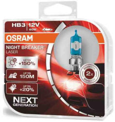 OSRAM Night Breaker Laser HB3 12V 60W +150% Halogén Izzók (2 db)