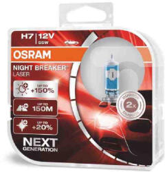OSRAM Night Breaker Laser H7 12V 55W +150% Halogén Izzók (2 db)