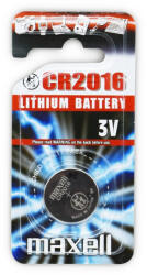 Maxell Elem CR2016 lithium 1 db/csomag, akasztós bliszterben Maxell