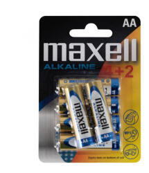 Somogyi Elektronic Maxell LR6 4+2 AA elem, alkáli, ceruza, 1, 5V, 6 db/csomag, Maxell_LR6_4_2 (Maxell_LR6_4_2)