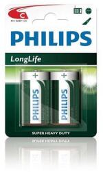 Philips C LongLife cink-klorid akkumulátorok - 2db, buborékcsomagolásban (R14L2B/10)