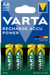 VARTA Elem tölthető akku AA ceruza 2600 mAH Power 4 db/csomag, Varta - delfinbuvar