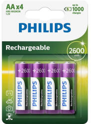 Philips R6B4B260/10 elem tölthető aa 2600 mah 4-bliszter (R6B4B26010)