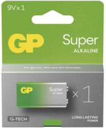 GP Batteries Super alkáli G-TECH elem 6F22, 6LR61 (9V) 1db/bliszter (B01511)