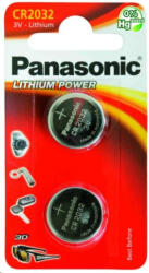 Panasonic lítium elem (gombos) CR-2032EL / 2B 3V (buborékfólia 2db) (330097,00)