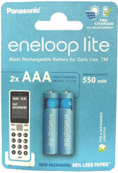 Panasonic Eneloop Lite NiMH akkumulátor DECT HR03 (AAA) 550mAh 2db/bliszter (BK-4LCCE/2CP)