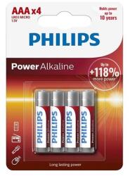 Philips Baterie Power Alkaline Lr3 Aaa Blister 4 Buc - Ph-lr03p4b/10 Baterii de unica folosinta