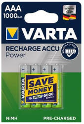 VARTA Akkumulátor mikro VARTA Power AAA előtöltött 4x1000 mAh (5703301404)