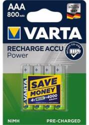 VARTA Tölthető elem, AAA mikro, 4x800 mAh, előtöltött, VARTA "Power (vaku04) - irodaszer