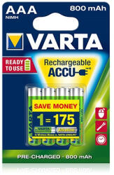 VARTA Ready To Use 1.2V AAA Ni-Mh 800mAh akku 4db (R2U) (56703)