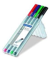 STAEDTLER Tűfilc készlet, 0, 3 mm, STAEDTLER "Triplus 334", 4 különböző szín (ts334sb4) - irodaszer