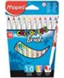Maped Filctoll készlet, kimosható, ecsetjellegű, MAPED "Color ’Peps Brush", 10 különböző szín (ima848010) - irodaszer