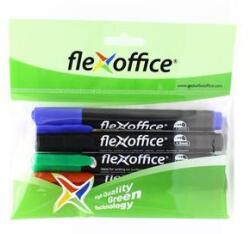 FlexOffice Alkoholos marker, 1, 5 mm, kúpos, FLEXOFFICE "PM03", 4 különböző szín (fopm03v4) - irodaszer