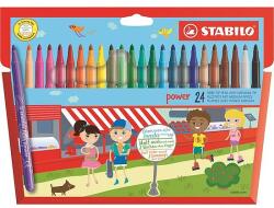 STABILO Power filctoll hetekig nem szárad be, kimosható 2mm 24db-os készlet 280/24-01