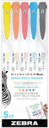 Zebra Mildliner Brush Friendly 5db-os kettős végű ecset marker (79505) - haztartasibolt