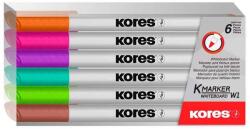 Kores Tábla- és flipchart marker készlet, 1-3 mm kúpos, KORES "K-Marker", 6 különböző szín (IK22846) - jatekotthon