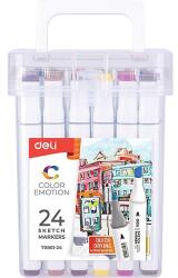 Deli Color Emotion Alkoholos Marker Készlet - 24 Darabos (DEL70801-24)
