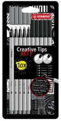 STABILO Creative Tips Arty Tűfilc Készlet - Fekete, Szürke, 5 Különböző Vastagság (89/10-1-20)