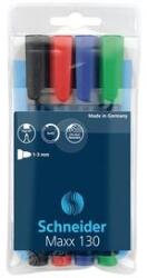 Schneider Alkoholos marker készlet, 1-3 mm, kúpos, SCHNEIDER "Maxx 130", 4 különböző szín (tsc130v4) - irodaszer