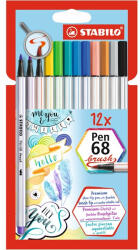 STABILO Pen 68 brush 12db-os vegyes színű ecsetfilc (568/12-21) - haztartasibolt