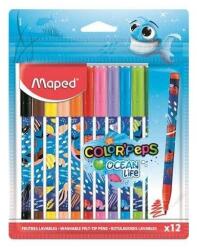 Maped Color Peps Ocean Life filctoll készlet - 12 darabos - kimosható (CW-IMA845701)