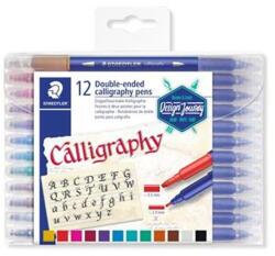 STAEDTLER Kalligrafikus marker készlet, 2, 0/3, 5 mm, kétvégű, STAEDTLER "3005", 12 szín (TS3005TB12) - fiorex
