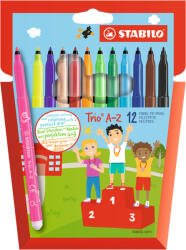STABILO Rostirón, filctoll készlet, vízbázisú háromszögletű Stabilo Trio A-Z 378/12 12 klf. Szín (378/1-12-01) - bestoffice