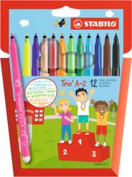STABILO Rostirón, filctoll készlet, vízbázisú háromszögletű Stabilo Trio A-Z 378/12 12 klf. Szín (378/1-12-01) - web24