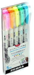 Zebra Ecsetfilc kétvégű ZEBRA Mildliner Fluorescent 5 darabos (79105) - papir-bolt